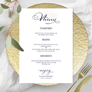Menu Cardápio de Casamento Caligrafia Simples e Elegant