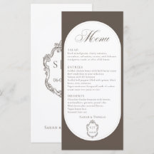 Cardápio de Casamento Calligraphy Mocha Brown Crea