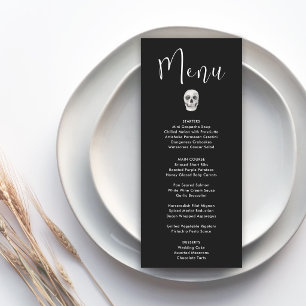 Menu Cardápio de Casamento Caveira Gótica