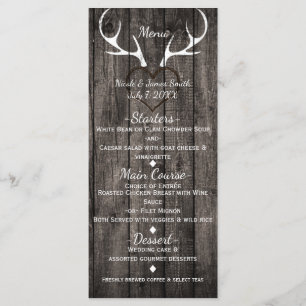 Menu Cardápio de Casamento Chifres de Veado Rústico e C