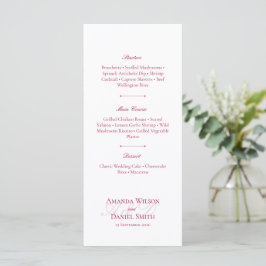 Menu Cardápio de casamento clássico em Borgonha