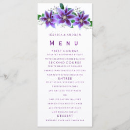 Menu Cardápio de Casamento Classy Chic Clematis
