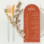 Menu Cardápio de Casamento com Arco de Terracota Modern<br><div class="desc">Este Cardápio de Casamento com Arco de Terracota Moderno é perfeito para exibir as opções de refeição no seu dia especial. Edite usando a ferramenta de design para opções de cores infinitas.</div>