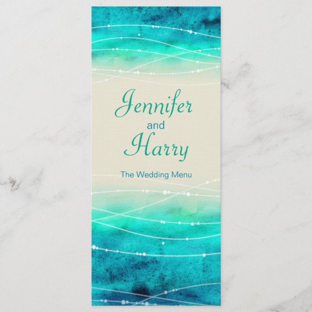 Menu Cardápio de casamento com brilho pintado moderno p (Frente)
