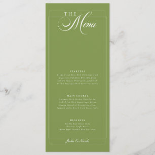 Menu Cardápio de Casamento com Caligrafia em Marfim Ver