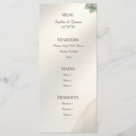Menu Cardápio de Casamento com Eucalipto Cinza Azul