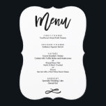 Menu Cardápio de Casamento com Letra à Mão Chic<br><div class="desc"></div>