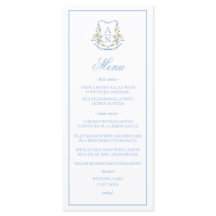 Cardápio de Casamento com Monograma e Crista de Ho