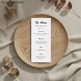 Menu Cardápio de Casamento com Tipografia Elegante Mini