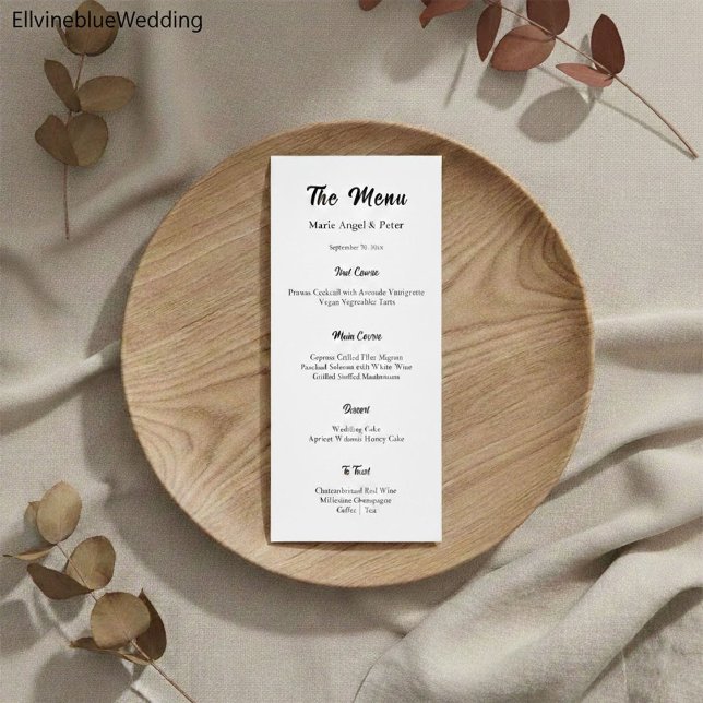 Menu Cardápio de Casamento com Tipografia Elegante Mini (Criador carregado)