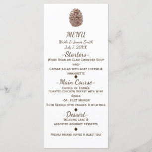 Menu Cardápio de Casamento Country Elegante com Pinha d