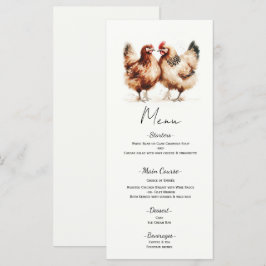 Menu Cardápio de Casamento Country em Aquarela com Gali