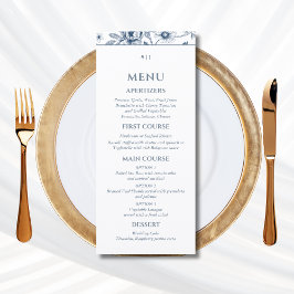Menu Cardápio de Casamento Cristão com Chinoiserie Flor