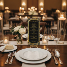 Menu Cardápio de Casamento Custom Art Deco com Estilo B