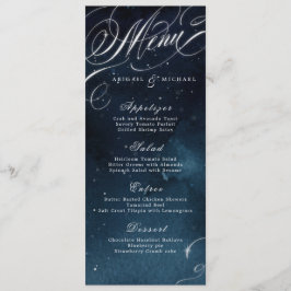 Menu cardápio de casamento da caligrafia de marinho pra