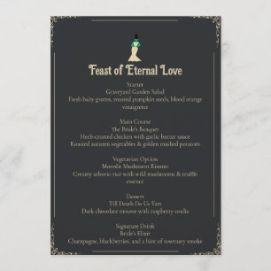 Menu Cardápio de Casamento da Noiva de Frankenstein G