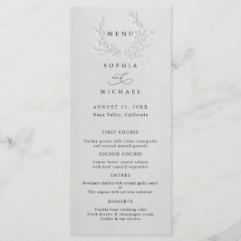 Menu Cardápio de casamento de algodão com relevo cego f