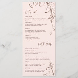 Menu Cardápio de Casamento de Botânicos Minimalistas Bo