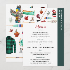Menu Cardápio de Casamento de Camping no Inverno Rústic