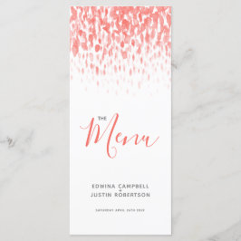 Menu Cardápio de casamento de corais modernos