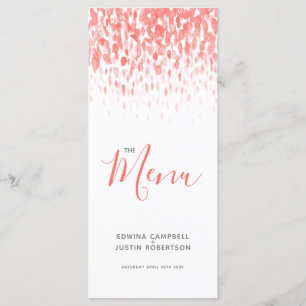 Menu Cardápio de casamento de corais modernos