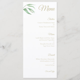 Menu Cardápio de Casamento de Folha de Planta Tropical