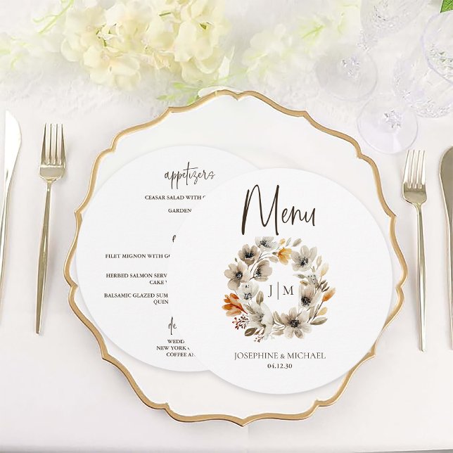 Menu Cardápio de Casamento de Frango de Fazenda Rústica (Criador carregado)