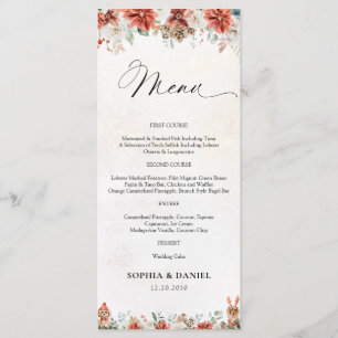 Menu Cardápio de Casamento de Inverno
