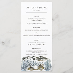 Menu Cardápio de Casamento de Inverno Rústico na Montan