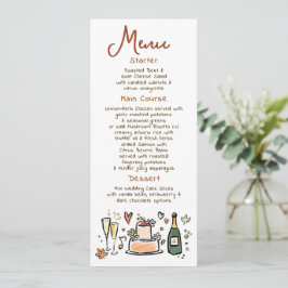 Menu Cardápio de casamento de outono caprichoso e funky