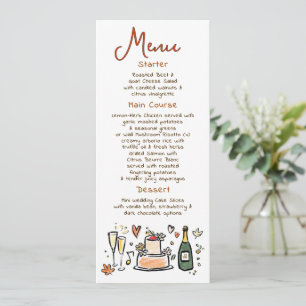 Menu Cardápio de casamento de outono caprichoso e funky
