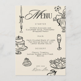 Menu Cardápio de Casamento Decorativo – Celebração Bege
