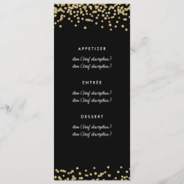 Menu Cardápio de Casamento Dourado Confete de Brilho Fa