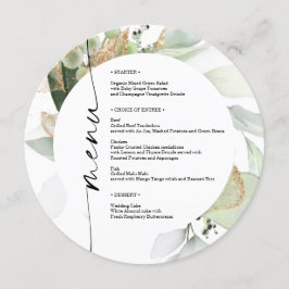 Menu Cardápio de Casamento Dupla Face com Vegetação em 