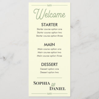Menu Cardápio de Casamento Editável Moderno