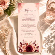 Cardápio de Casamento Elegância em Folhagem Aquare