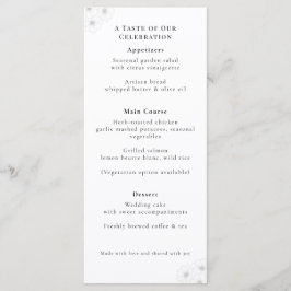 Menu Cardápio de Casamento Elegância Soft Bloom "4 *9"