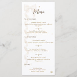 Menu Cardápio de casamento elegante com laço de cetim
