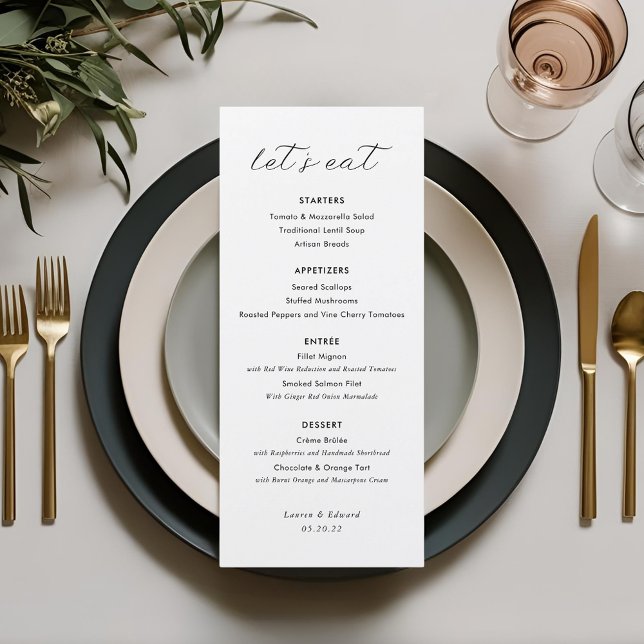 Menu Cardápio de Casamento Elegante Moderno (Criador carregado)