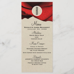 Menu Cardápio de Casamento Elegante Rústico Glam Rosa V