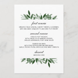 Menu Cardápio de Casamento Elegante Vegetação