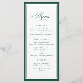 Menu Cardápio de Casamento em Moldura Verde Caçador Clá