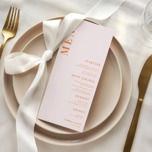 Menu Cardápio de Casamento Esmagador Damasco Pêssego La