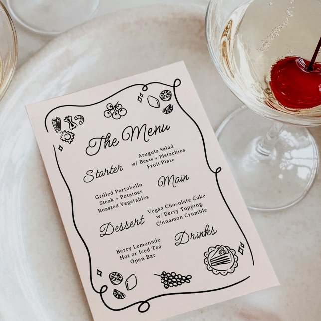 Menu Cardápio de Casamento Excêntrico e Caprichoso (Criador carregado)
