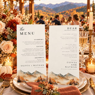 Menu Cardápio de Casamento Fall Mountain e Agradeciment