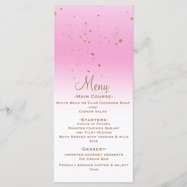 Menu Cardápio de Casamento Festa de Confetes Glam Moder (Frente)