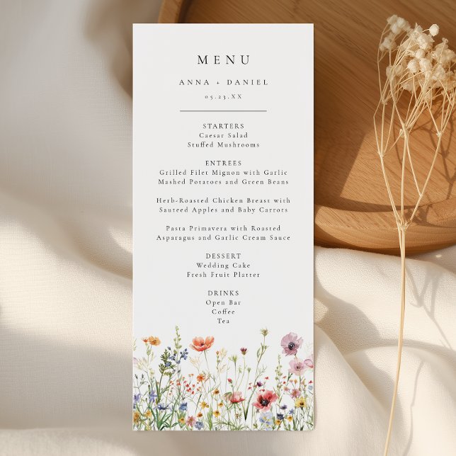 Menu Cardápio de Casamento Flor Silvestre (Criador carregado)