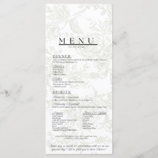 Menu Cardápio de Casamento Floral