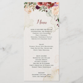 Menu Cardápio de Casamento Floral Boho de Aquarela de O