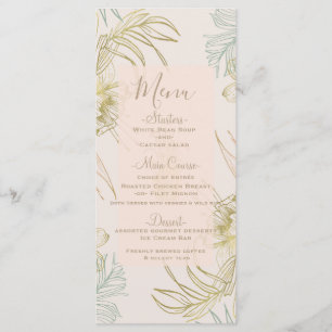 Menu Cardápio de Casamento Floral Botânico Tropical Ele